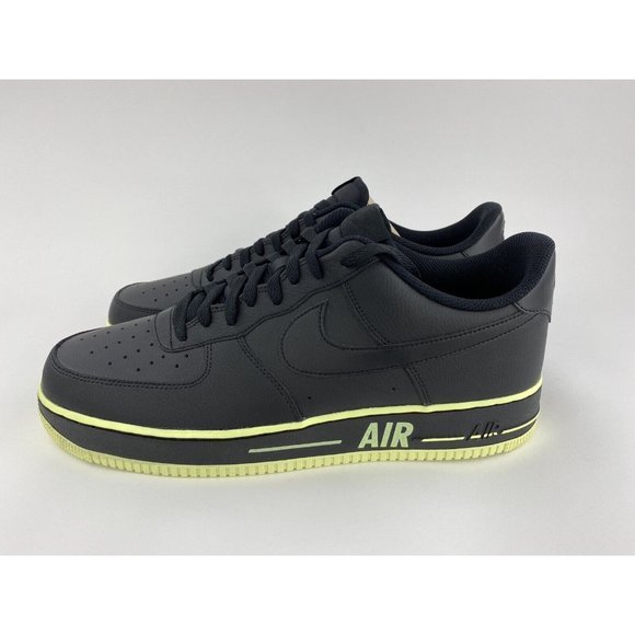 Nike Air Force 1 Low Ribbon Volt Black Men's Size 14 Sneakers Shoes - Picture 10 of 12